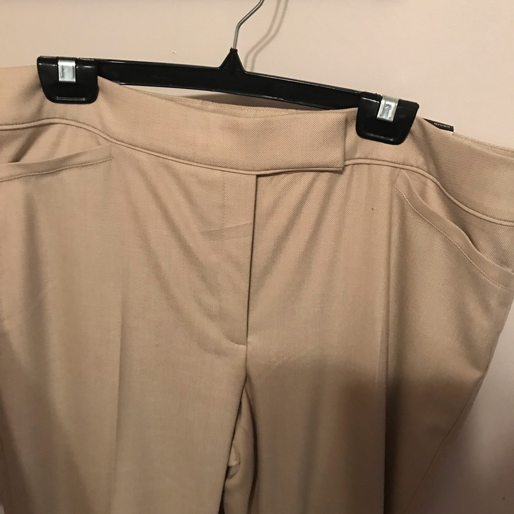 WHBM size 14 slim flare pants tan